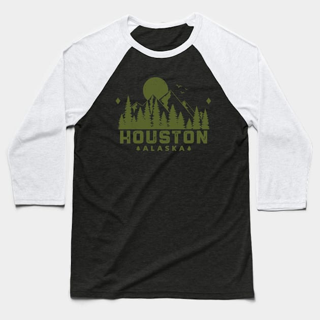 Houston Alaska Mountain Souvenir Baseball T-Shirt by HomeSpirit